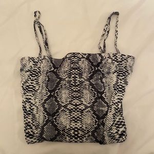 Snakeskin square neck bodysuit